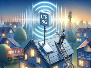 antena zewnętrzna do Internetu LTE zainstalowana na dachu domu przyśpieszenia sieci mobilnej Wiskitki powiat żyrardowski