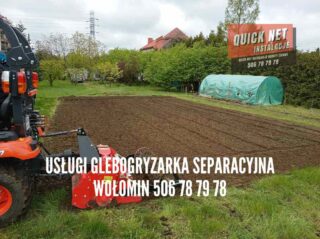 Usługi glebogryzarka separacyjna Wołomin powiat wołomiński przekopanie działki przygotowanie terenu wynajem wypożyczenie