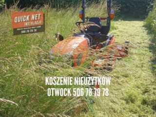 koszenie nieużytków Otwock powiat otwocki zarośli wysokiej trawy łąki kosiarka bijakowa