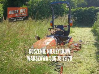 koszenie nieużytków Warszawa usługi kosiarką bijakową traktorem zarośla łąka trawa