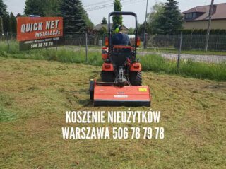 koszenie nieużytków Warszawa usługi koszenia traktorem łąki zarośli pola trawy